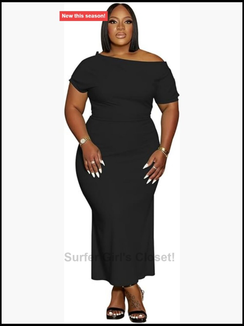 Plus Size Bodycon Off Shoulder Maxi Dress Short Sleeve Sexy Club Night Out